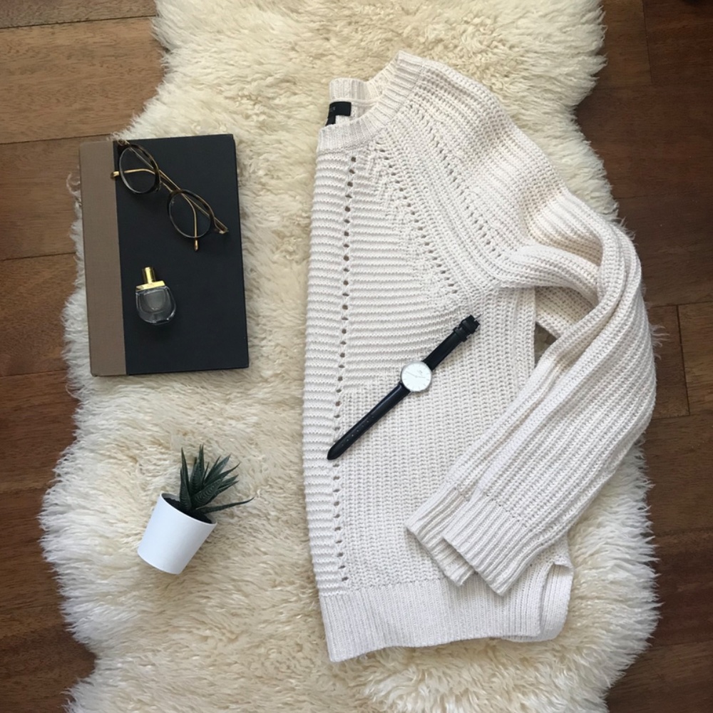 J. Crew chunky knit cream sweater